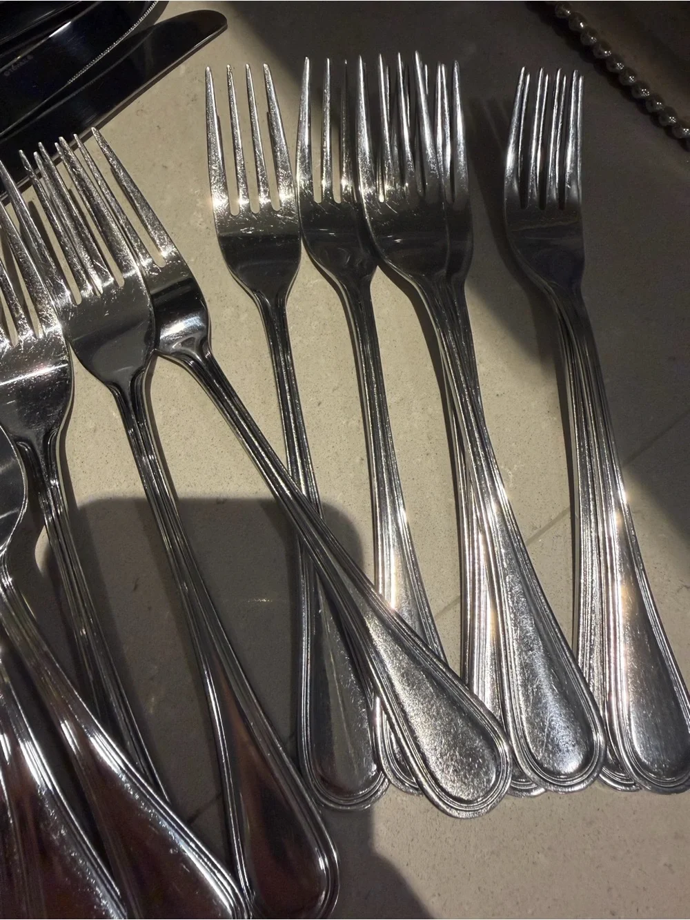 Pottery Barn Silver Stainless Steel Flatware Set